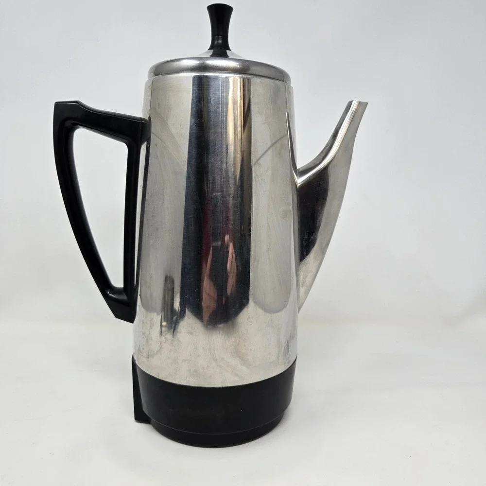 Presto 0281105 Electric‎ Coffee Percolator Stainless Steel Vintage Silver Black
